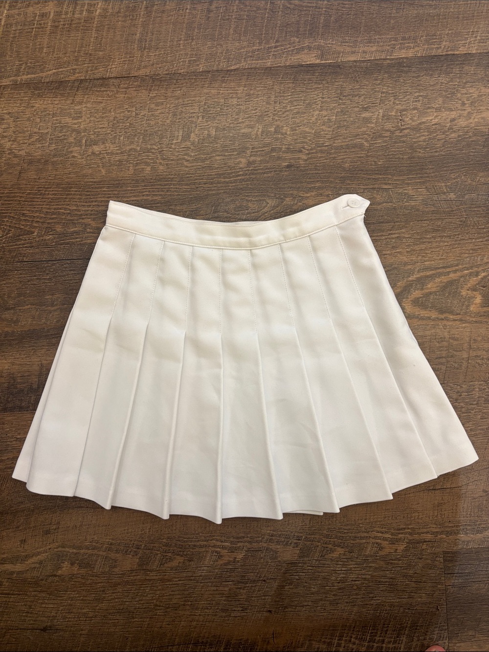 American Apparel White Pleated Skater Skirt